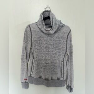 3/$12 SALE Women’s Gray Marled Cowl Neck Distressed Sweater